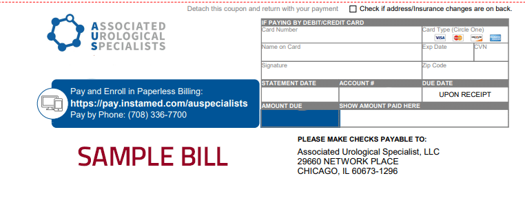 AUS-Sample-Bill Sample Bill from Associated Urological Specialists